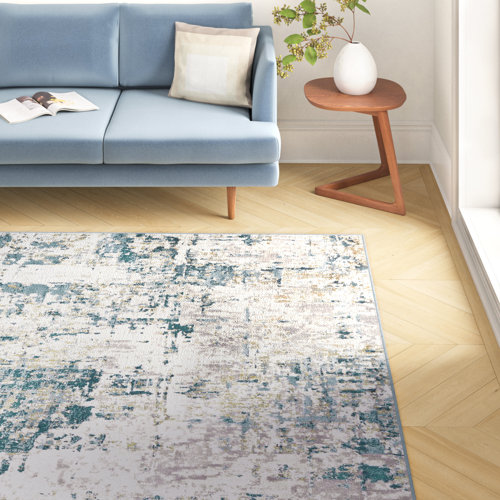 Trent Austin Design® Hoekstra Abstract Blue/Beige/Light Gray Area Rug
